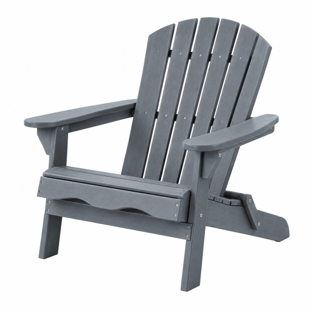 Fotel ogrodowy Adirondack 83 x 80 x 98 cm drewniany szary z regulowanym oparciem