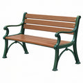 Ławka ogrodowa 150 x 65 x 85 cm z drewna i metalu brązowo-zielona klasyczna